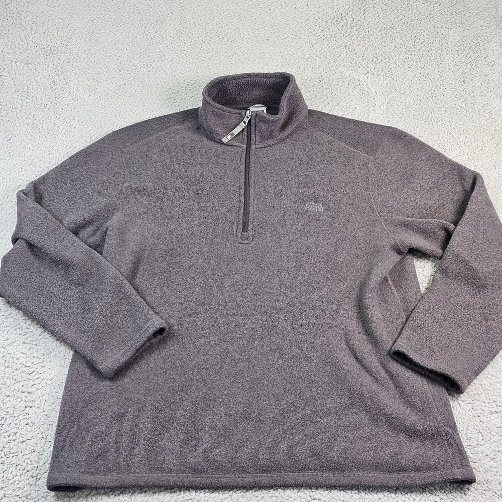 The North Face Pullover Mens XL Gray Fleece 1/4 Zip Long Sleeve Thermal‎ Top
